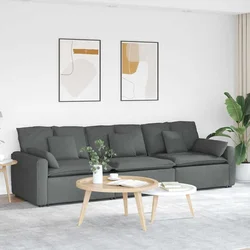 vidaXL Modularni kavč z blazinami temno siv
