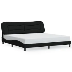 Vidaxl Posteljni okvir brez vzmetnice Hvar črn 200x200 cm blago