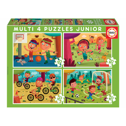Puzzle Multi 4 Junior Sport Educa 20-40-60-80 dielov EDU18602