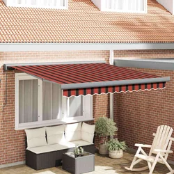 Povlačivi tende Crvena i Crna 300 x 250 cm Platno i Aluminij