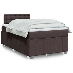 vidaXL vidaXL Box spring postelja z vzmetnico temno rjava 120x190 cm blago, (21321535)