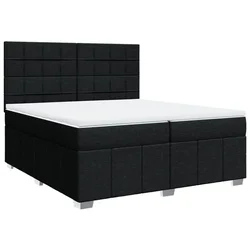 Vidaxl Box spring postelja z vzmetnico črn 200x200 cm blago