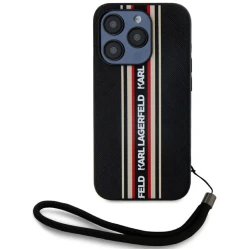 Ovitek Karl Lagerfeld Case Saffiano Athleisure Stripes Cord for iPhone 15 Pro red (KLHCP15LPAMSCNSR)