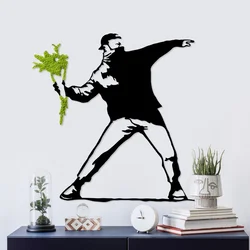 Wallity Zidna dekoracija Moss-Flower Gang, 70x69cm, Crna