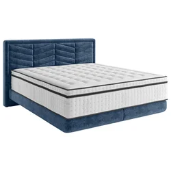 Carryhome POSTELJA BOXSPRING 160 cm x 200 cm , tekstil temno modra