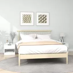 Vidaxl vidaXL Nočne omarice, komplet 2 kosov, bele, material na osnovi lesa