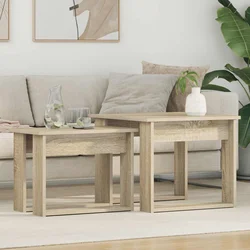 vidaXL Set kavno mizico 2 pcs Sonoma hrast Konstruiran les