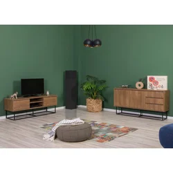 Hanah Home Set nameštaja za dnevnu sobu Laxus 2, Boje oraha