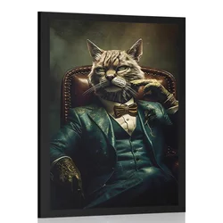 Plakat živalski gangster maček - 60x90 no frame