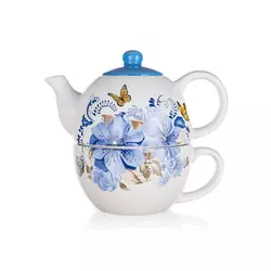 Banquet Blue Flower čajnik sa šalicom