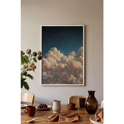 WallXpert uramljena slika 115242, beli oblaci pod tamnoplavim nebom, 30 x 40 cm, beli ram