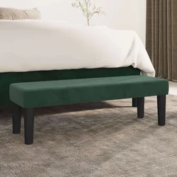 Greatstore Klop temno zelen 100x30x30 cm žamet