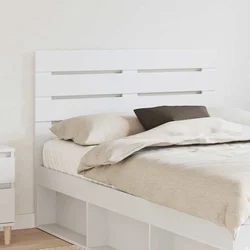 vidaXL Vzglavje z vzglavjem Bela 120 cm Konstruiran les