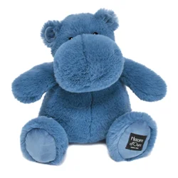Plyšový hrošík HipBlue Histoire d’ Ours modrý 25 cm od 0 mes HO3109