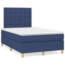vidaXL vidaXL Box spring postelja z vzmetnico modra 120x190 cm blago, (21111413)