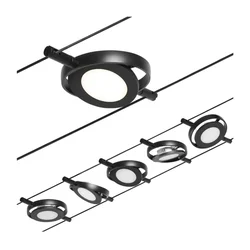 Paulmann 94418 - KOMPLET 5xLED/4,5W sajlni sistem ROUNDMAC 230V crna