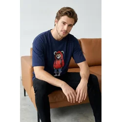 Trendyol Muška majica Tmnss25Ts00158, Tamnoplava