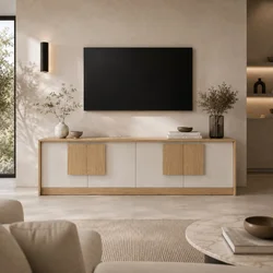 Liven TV komoda Christy, 160x35x45 cm, Belo-smeđa