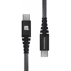 EKO CABLE Kevlar USB-C/USB-C 0,3 m 60W antracit