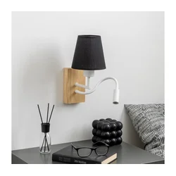Brilagi - LED zidna lampa NUBILA WOOD 1xE27/25W/230V + LED/3W hrast/crna