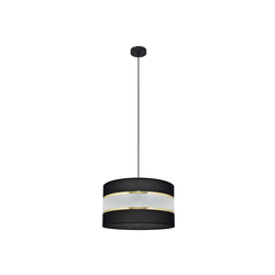 Luster na sajli HELEN 1xE27/15W/230V prečnik 35 cm crna/zlatna