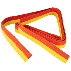 Pojas za borilačke vještine prošiveni 2,5 m žuti/narančasti