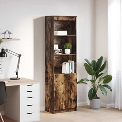Visoka komoda dimljeni hrast 50x35x180 cm konstruiranog drva