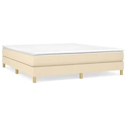 vidaXL Box spring posteljni okvir krem 160x200 cm blago