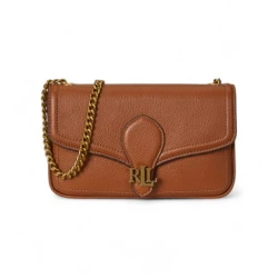 Lauren Ralph Lauren za ženske. 432977374002 Rjava usnjena torba za na ramo (OSFA), Priložnostno