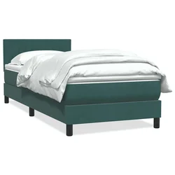 Box Spring krevet s madracem tamnozeleni 80x220 cm baršun