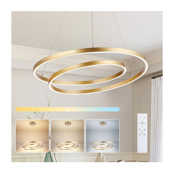 Brilagi-LED prigušiva viseća lampa na sajli TWISTER LED/75W/230V, prečnik 70 cm, zlatna + daljinski upravljač