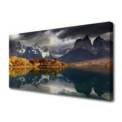 tulup.si Slika na platnu Mountain lake landscape 140x70 cm