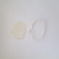 KREATIVNI SLATKIŠI Modla za kolače i ukrase Kantica sa cvećem, 6 cm, Bela