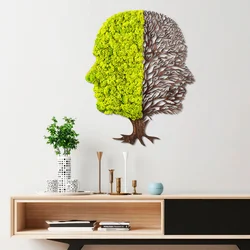 Wallity Zidna dekoracija Green And Dry, 45x1x56 cm, Zelena