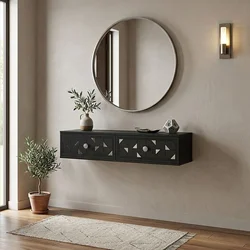 Hanah Home komoda Moka 120, 120 cm, antracit / srebrna