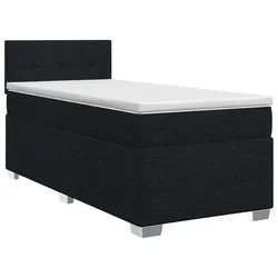 vidaXL Postelja boxspring z vzmetnico Črna 100 x 200 cm Blago
