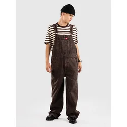 Dickies Loose Denim Bib Jeans dark brown