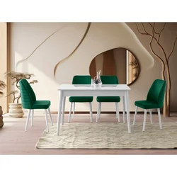 Hanah Home Trpezarijski sto na razvlačenje Lotus 1124, Beli