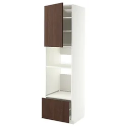 METOD / MAXIMERA Visoki element za ugradne uređaje, bela/Sinarp smeđa, 60x60x220 cm