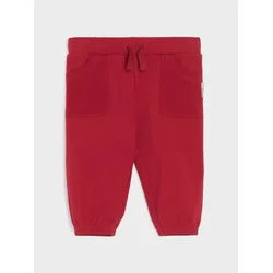Sinsay - Pamučne jogger pantalone sa našivenim rebrastim džepovima - burgundy