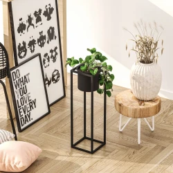 Aberto Design Dekorativna saksija GED-023, 15x50x15 cm, O 12 cm ,, Crna