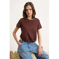 Trendyol Milla Ženska majica TWOSS26TS00224, Braon