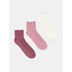 Sinsay - Čarape sa volanom 3 pack - roze