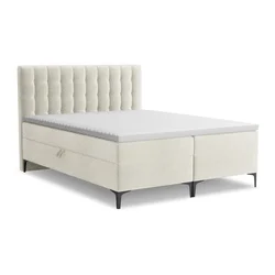 Bež boxspring postelja s prostorom za shranjevanje 140x200 cm Puhala – Makamii