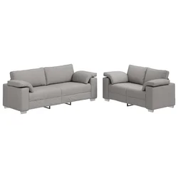 Vidaxl Kavč 2 szt. Oblačno siva 219 x 80 x 82 cm blago