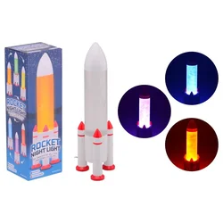 Johntoy LED nočna lučka Raketa z menjavanjem barv, USB, 33 cm