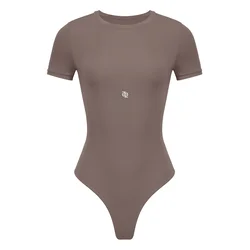 GOD SAVE QUEENS Bodi Second Skin T-Shirt Bodysuit rjava