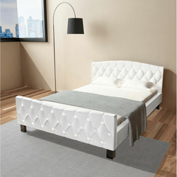 VIDAXL posteljni okvir iz umetnega usnja (140x200cm), bel