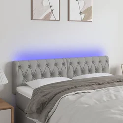 LED uzglavlje svjetlosivo 144 x 7 x 78/88 cm od tkanine