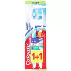 Colgate Triple Action Medium četkica za zube 1+1gratis